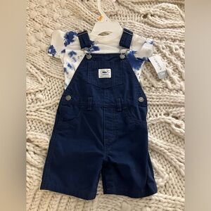 Carter's Dark Blue Overalls with Tie-Dye Shirt
